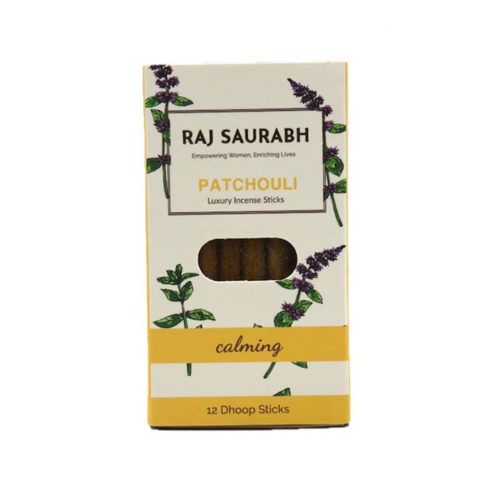 Raj Saurabh Patchouli Dhoop Sticks (Charcoal Free)